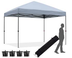 Hlong 714477687014 10x10 Pop Up Canopy Tent For Backyard Outdoor Portable Easy With Wheeled Carr