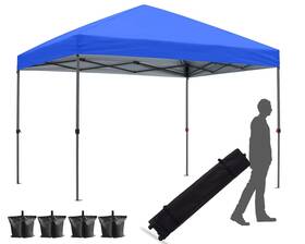 Hlong 714477687113 10x10 Pop Up Canopy Tent For Backyard Outdoor Portable Easy With Wheeled Carr