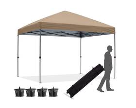 Hlong 714477687267 10x10 Pop Up Canopy Tent For Backyard Outdoor Portable Easy With Wheeled Carr