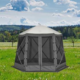 Hobbyfield 967771329904 12x12ft Pop-up Gazebo Pop Up Canopy Outdoor Screen Tent 6 Side With Portable