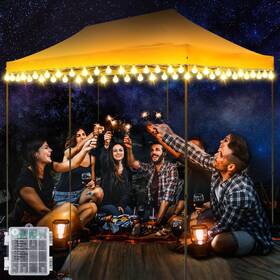Xo-hohean-0246 Hohean 1 Pack Canopy Tent Lights 59ft 120leds Outdoor Battery Powered