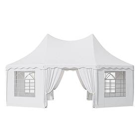 Homnia 197839248212 23x17ft Heavy Duty Outdoor Canopy White Wedding Party Tent Storage Shed Shelter