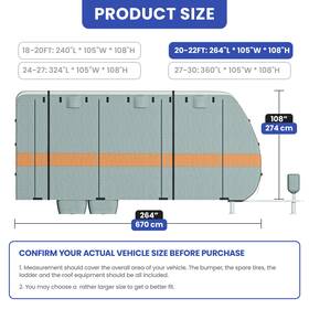 Beysh3qkre Homnia 20-30ft Snow Proof Rv Cover With Tear For Camping Car Trailer Camper