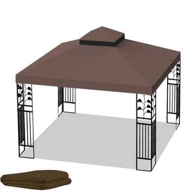 Jiang010413 Hotebike 2-tier Gazebo Canopy Replacement Top 10 Ft. X Square In Coffee