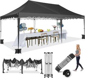 Hoteel 975405945550 10x20 Pop Up Canopy Tents For Parties Outdoor Tent With Wheeled Bag And 4 Sand