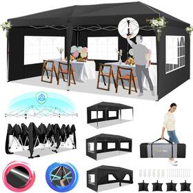 Hoteel 975466258361 10x20 Pop Up Canopy Tents For Parties Outdoor Tent With 6 Sidewalls And 8 Wind