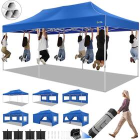 Hoteel 975466259009 10x20 Pop Up Canopy Tent For Parties Heavy Duty Easy Setup With 6 Sidew