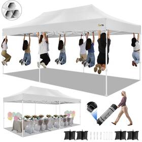 0088 Hoteel 975466259054 10x20 Pop Up Canopy Tent For Parties Heavy Duty Easy Setup Without Side