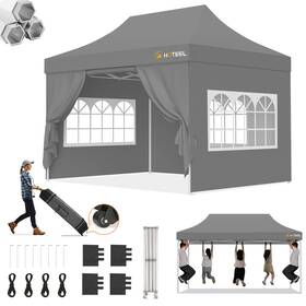 Upf50 Hoteel 977520424705 Canopy 10x15 Pop Up Tent Heavy Duty With 4 Sidewalls And Waterp