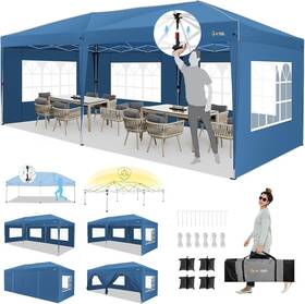 Spc000076 Hoteel 10x20 Pop Up Canopy Sidewalls One Push Tents For Parties Waterproof Tent