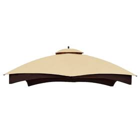 Bu-1012-0121-beige Hugline Outdoor Replacement Canopy Top Double Tier Gazebo Roof Cover For Lowes Allen