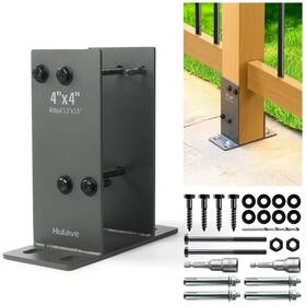 Hulave 701871979487 2 Pack Stainless Steel 4 Inch X Actual 3.5 Post Base Suitab