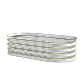 Huluwat 744110594256 89 Inch L X 44.6 W 11.4 H Outdoor Rust Resistant Silver Galvanized Meta