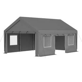 Humblepleb 313037897827 13ft. X 20ft. Heavy Duty Portable Carport Garage Tent With 2 Roll-up Doors Windo