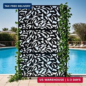 Idealhouse 820061695478 47 Inch W X 72 H Freestanding Metal Privacy Panel Weatherproof Outdoor Space Divid