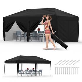 Idealhouse 820567478612 10x20 Pop Up Canopy Tent With 6 Sidewalls Heavy Duty Commercial Instant She