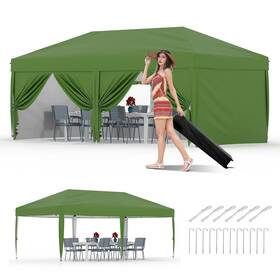Idealhouse 820567478643 10x20 Pop Up Canopy Tent With 6 Sidewalls Heavy Duty Commercial Instant She