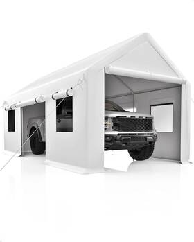 Ght83l-64kngrjaq046e Idealhouse -ght83l-64kngrjaq046e 10x20ft Heavy Duty Carport With Roll-up Windows - Portable Garage Remova