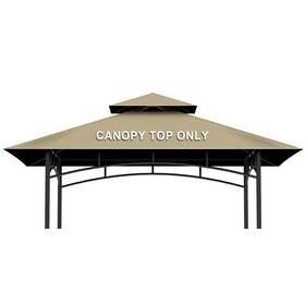 Iheqard 754197661901 5ft X 8ft Grill Gazebo Replacement Canopy Roof Only Waterproof Double Tiered Sh
