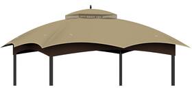 Iheqard 754197662595 10x12 Replacement Gazebo Canopy Top Cover Double Tiered Waterproof Ro