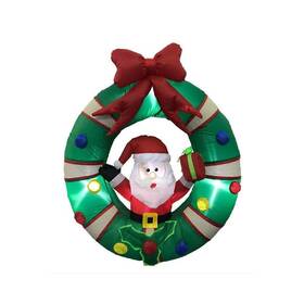Impact Canopy 859578007719 Inflatable Outdoor Christmas Decoration Lighted Santa With Wre