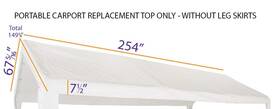 Impact Canopy 859578007795 Top For 10x20 Carport White - Only
