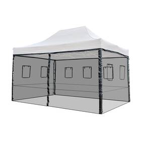 07csw003-15fm-06 Instahibit 4 Mesh Sidewalls For 15x10 Ft Pop Up Canopy Tent With Windows Food Vendor Fair