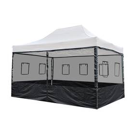 07csw004-15hm-06 Instahibit 4 Half Mesh Sidewalls For 15x10 Ft Pop Up Canopy Tent With Window Food Vendor Fair
