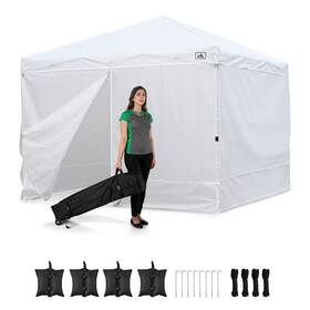 35bth009-10-07 Instahibit Ez Go 10x10ft Pop Up Canopy Tent With 4 Sidewalls Instant Shelter Event