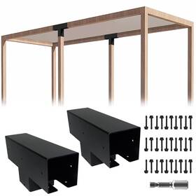 Gd-fb-02 Iteve.gd Pergola Diy Kit 2 Pcs 3-way T-angle Corner Brackets Elevated Wood Stand