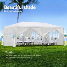 H2sa10-2ot032 Itopfox Canopy Tents 10ft Adjustable Outdoor Gazebo 6 Removable Sidewalls White