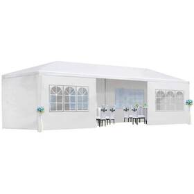 H2sa17ot162 Itopfox 10 Ft. X 30 White Outdoor Wedding Party Pop Up Canopy Tent With 6 Windows