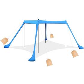 H2sa21ot043 Itopfox Beach Canopy 118 Inch X118 X78.7 Blue With Sandbag Foldable Poles Carry Bag