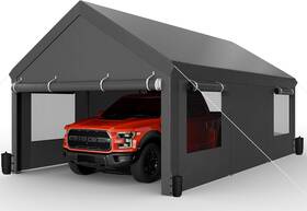 Jamfly 705353903410 Carport 12x20 Ft Heavy Duty With Roll-up Windows Portable Garage