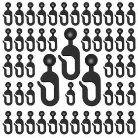 Lq0028 Jbcgv 50pcs Plastic Hooks For Gazebo Curtains Black Track - Curtain Smooth Gliding