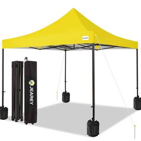 Jearey 716709883386 Upgraded 10x10 Pop Up Canopy Tent Heavy Duty Outdoor With Roller Bag