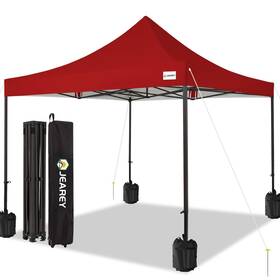 Jearey 716709883775 Upgraded 10x10 Pop Up Canopy Tent Heavy Duty Outdoor With Roller Bag