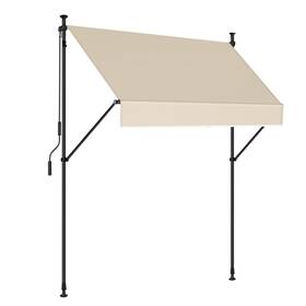 Cream-59 Jekito Manual Retractable Awning 59 Inch Non-screw Outdoor Sun Shade