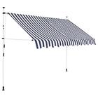 Jfc0612444230031kd Manual Retractable Awning Blue And White Stripes