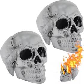 Jmofo 702735585974 Imitated Human Skull Gas Log For Indoor Or Outdoor Fireplaces Made Of Metal