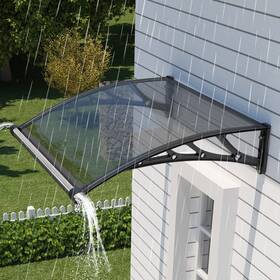 A222-48x48-bg Jyjnhome 48x48 Inch Awning For Door Entrance Polycarbonate Window Canopy Exterior Over