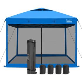 Kampkeeper 684514679206 10x10 Pop Up Canopy Tent With Netting Outdoor Sun Shade Light Blue