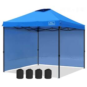 Kampkeeper Kk-9595g-blue-sd-u-a 10x10 Pop Up Canopy Tent With 2 Sidewalls For Outdoor Use Open Box