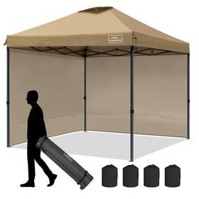 Kk-9595g-kh-sd Kampkeeper Canopy Tent 10x10 With Sidewalls Pop Up Fo
