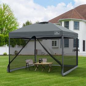 Kk-9595gm-dg Kampkeeper 10x10 Pop Up Canopy With Mosquito Netting Instant Outdoor Screen Tent Sun Sha