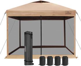 Kk-9595gm-kh Kampkeeper 10x10 Pop Up Canopy With Mosquito Netting Instant Outdoor Screen Tent Sun Sha