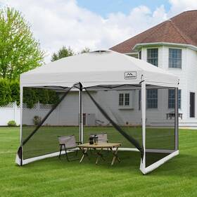 Kk-9595gm-wh Kampkeeper 10x10 Pop Up Canopy With Mosquito Nettinginstant Outdoor Screen Te
