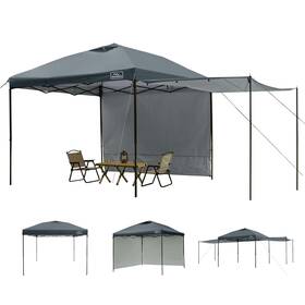 Kk-9595gsw2-dg Kampkeeper 10x10 Easy Pop Up Canopy Tent With 2 Sidewalls Instant Outdoor Shade Shelter
