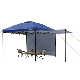 Kk-9595gsw2-ny Kampkeeper 10x10 Pop Up Canopy Tent With 2 Sidewalls Silver-coated Outdoor Ca