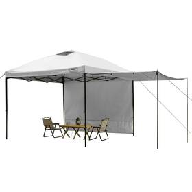 Kk-9595gsw2-wh Kampkeeper 10x10 Easy Pop Up Canopy Tent With 2 Sidewalls Instant Outdoor Shade Shelter